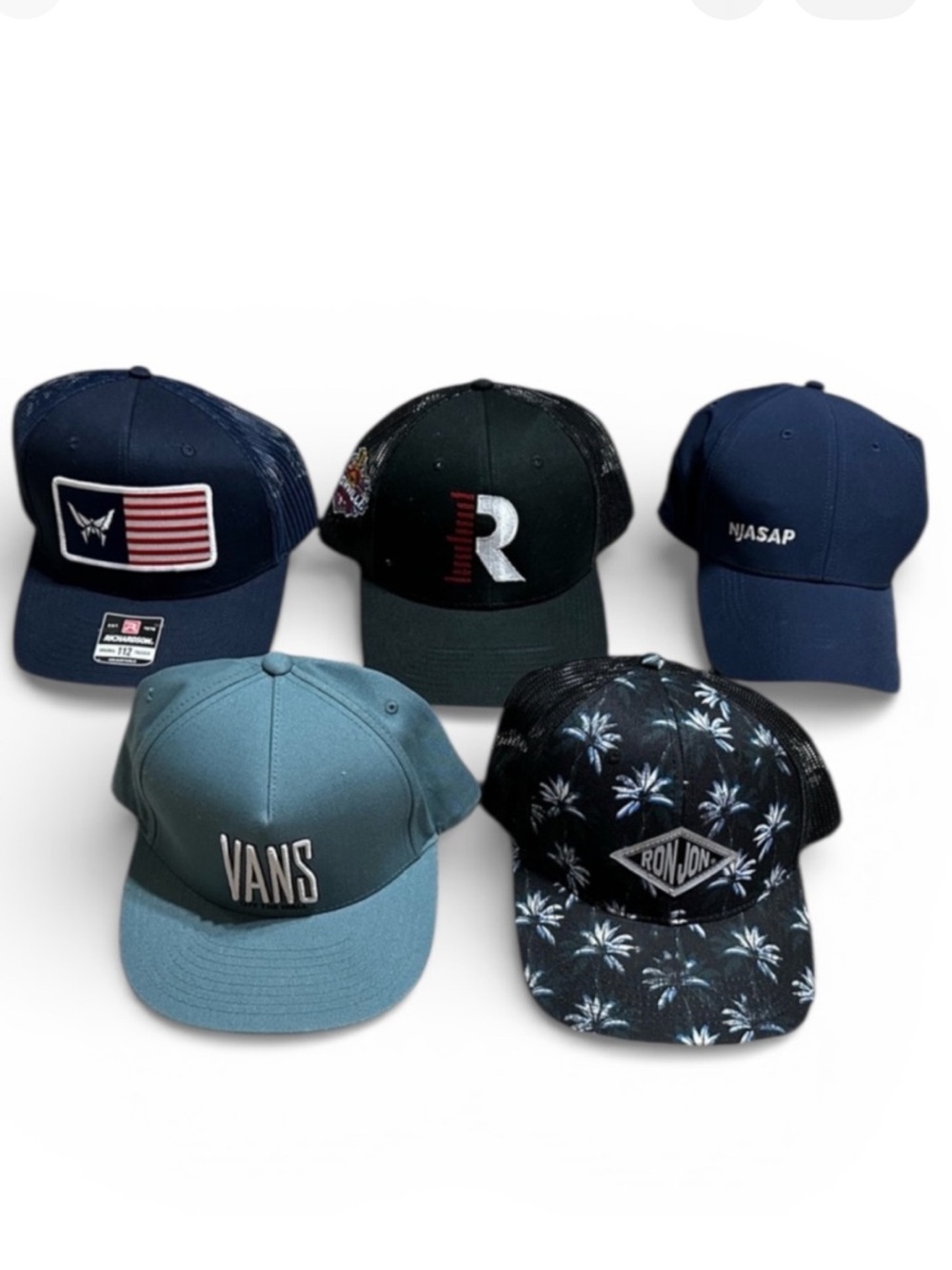 NIKE VANS RON JON Baseball caps 5 piece Hat bundle